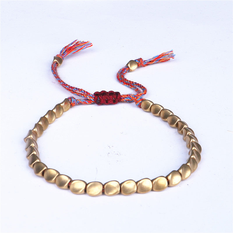 Foviel Tibetische Kupferperlen spirituell Glück Armband