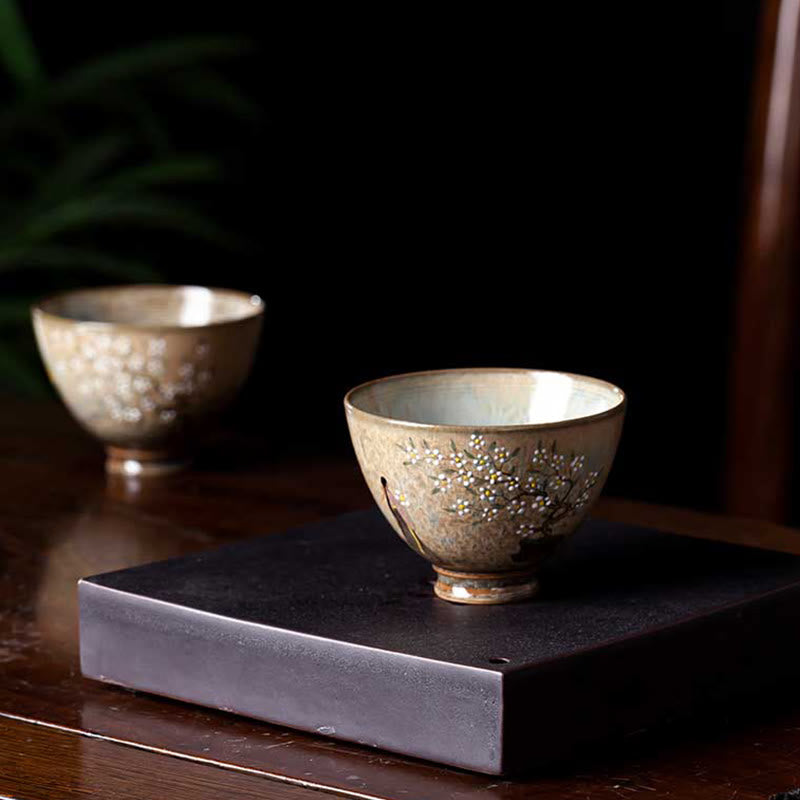 Buddha Stones Jingdezhen Hand Painted Ru Kiln Porcelain Hanfu Girl Flower Ceramic Teacup Kung Fu Tea Cups Cup BS 9