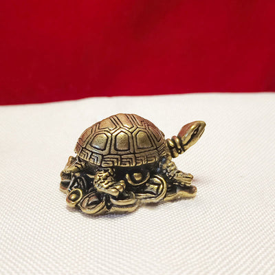 Buddha Stones Mini Small Frog Turtle Koi Fish Snail Crab Copper Wealth Home Decoration Decorations BS Copper Coin Turtle