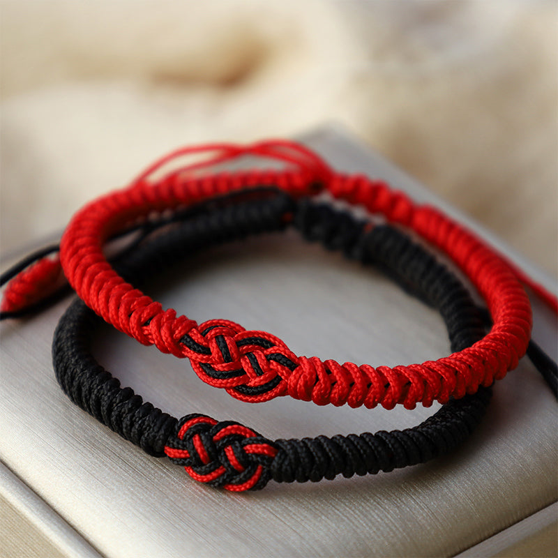 Foviel 2Pcs Tibetan Luck Chinese Knot Protection String Bracelet