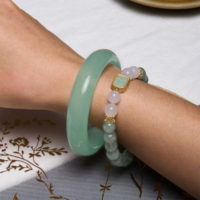 Foviel fördern neue Anfänge Minze Green Jade Armband Tangle Bundle