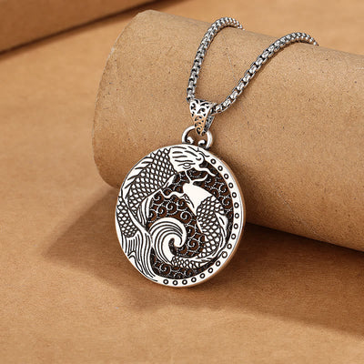 Buddha Stones Tibetan Copper Koi Fish Healing Necklace Necklaces & Pendants BS 6