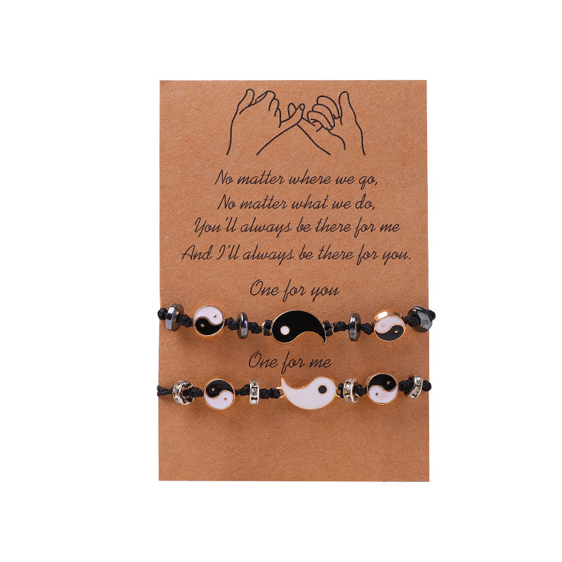 Buddha Stones 2pcs Yin Yang Hematite Couple Bracelet - image 24