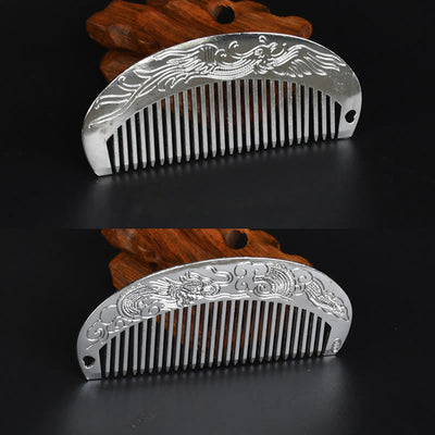 Buddha Stones Lucky Dragon Phoenix Protection Strength Comb Comb BS Dragon Phoenix