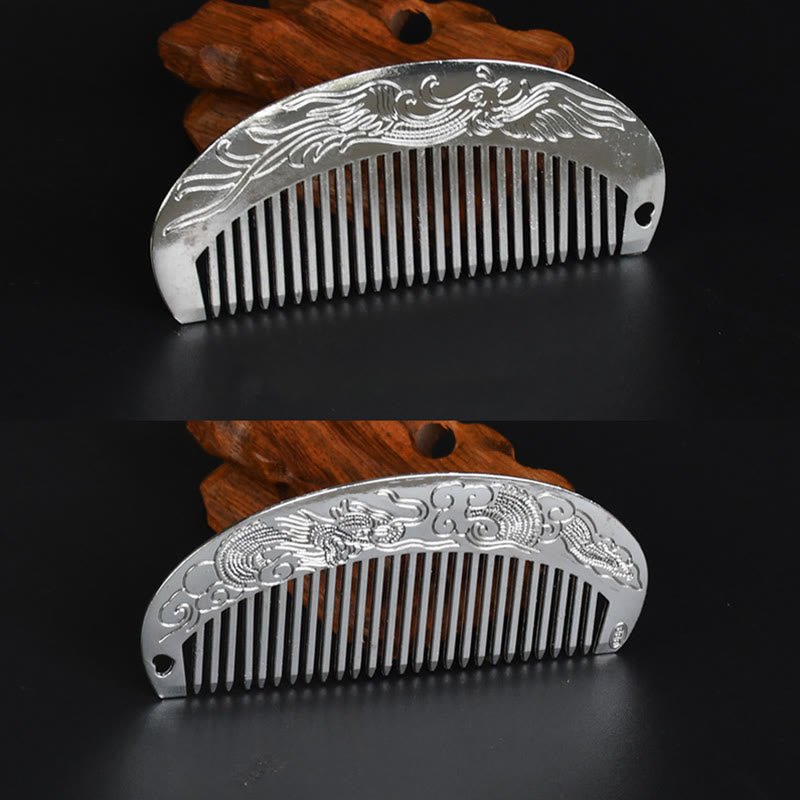 Buddha Stones Lucky Dragon Phoenix Protection Strength Comb Comb BS Dragon Phoenix