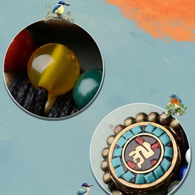 Buddha Stones Tibetan Turquoise Agate Protection Hairpin Decorations Hairpin BS 6