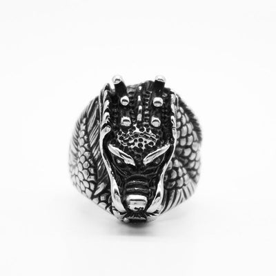 Buddha Stones Dragon Balance Titanium Steel Ring Rings BS 5