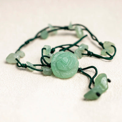 Buddha Stones Amethyst Pink Crystal Green Aventurine Rose Inner Peace Healing Anklet Anklet BS 19