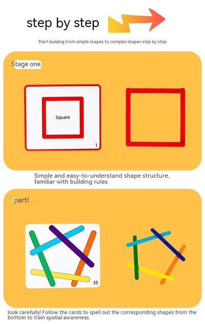 Rainbow Stick Early Education Thinking Puzzle Toy Children's Mathematics