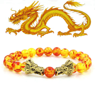 Buddha Stones White Turquoise Lava Rock Dragon Blessing Beaded Bracelet Bracelet BS 12