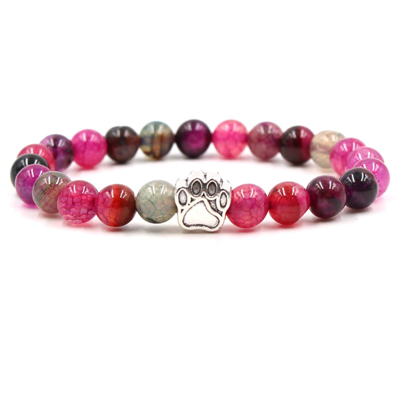 Indian Agate Green Agate Dog Paw Positive Calm Bracelet Bracelet BS Tourmaline (Positive ♥ Love)