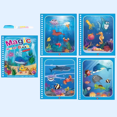 Fidtoy Aqua Doodle Magic Water Coloring Book Reusable for Toddlers