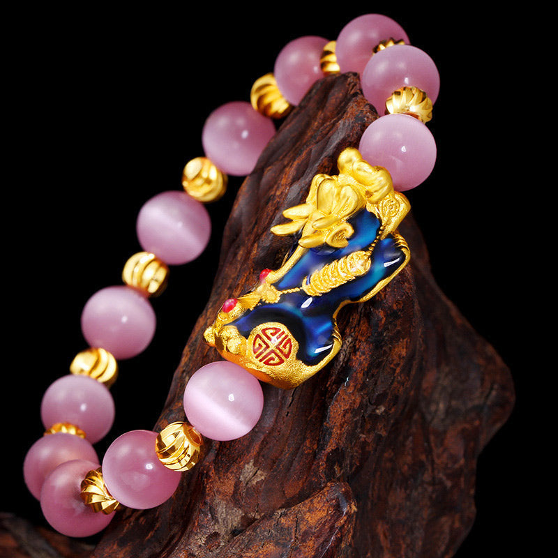 Bracelet porte-bonheur œil-de-chat Pixiu Foviel