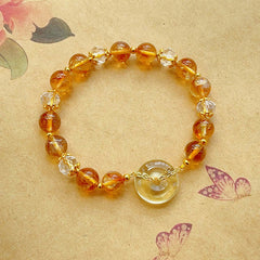 Buddha Stones Peace Buckle Citrine Crystal Prosperity Bracelet 1