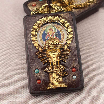 Buddha Stones Ebony Wood Elephant God of Fortune Buddha Blessing Necklace String Pendant Necklaces & Pendants BS 7
