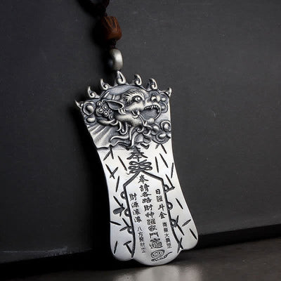 Buddha Stones FengShui Bagua PiXiu Cinnabar Balance Necklace Pendant Necklaces & Pendants BS Copper Cotton Rope