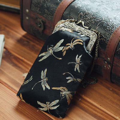 Buddha Stones Small Dragonfly Metal Chain Crossbody Bag Shoulder Bag Cellphone Bag Crossbody Bag BS 1