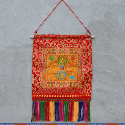Buddha Stones Vajra Auspicious Symbols Spiritual Power Wall Art Wall Art BS Vajra Orange