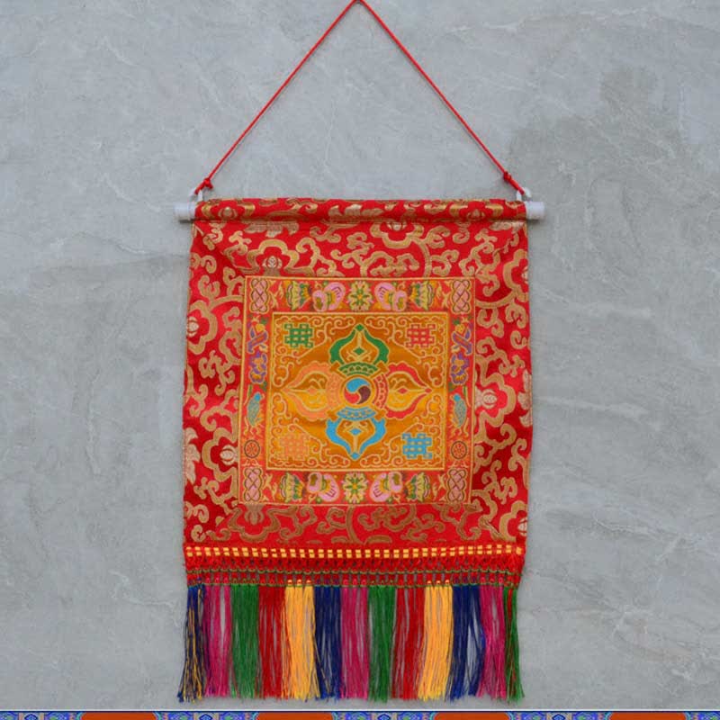 Buddha Stones Vajra Auspicious Symbols Spiritual Power Wall Art Wall Art BS Vajra Orange