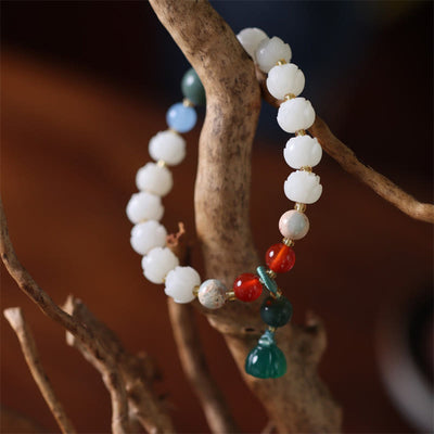 Buddha Stones Bodhi Seed Lotus Bead Carved Peace Harmony Bracelet Bracelet BS 1