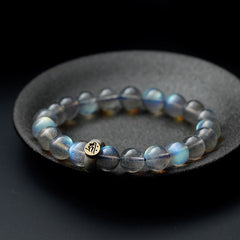 Buddha Stones 12 Chinese Zodiac Moonstone Calm Love Bracelet Bracelet BS Dog/Pig-Amitabha Buddha