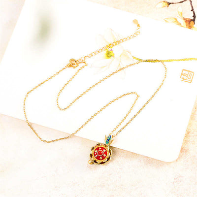 Buddha Stones 925 Sterling Silver Tibet Lotus Prayer Wheel Red Agate Enlightenment Necklace Pendant Necklaces & Pendants BS 8