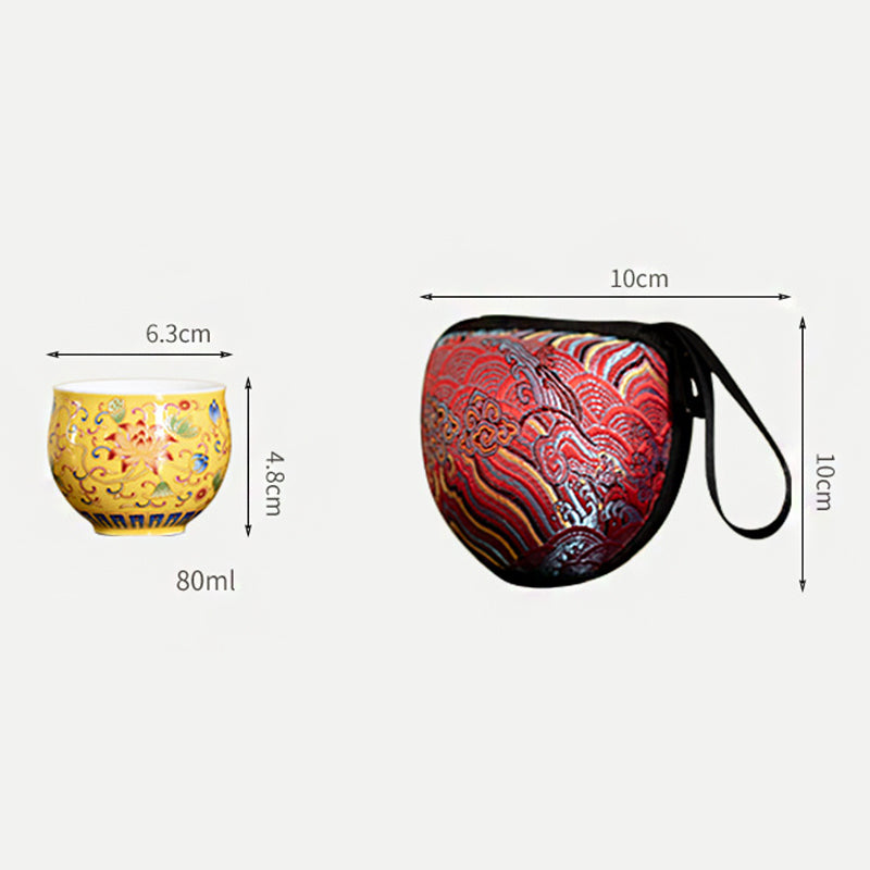 Buddha Stones Lotus Flower Pod Pattern Ceramic Teacup Kung Fu Tea Cup 80ml Cup BS 15
