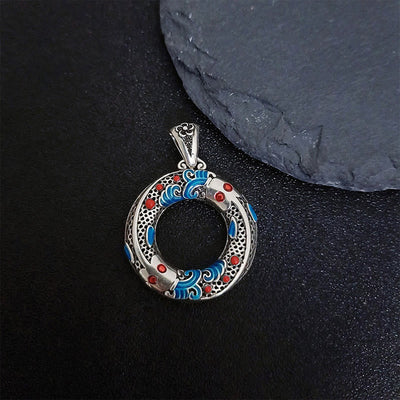 Buddha Stones Koi Fish Peace Buckle Copper Wealth Luck Necklace Pendant Necklaces & Pendants BS 8