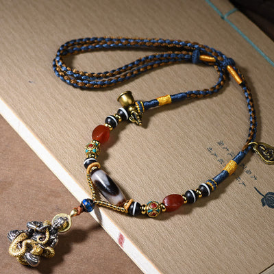 Buddha Stones Handmade Buddha Snake Skull Head Dzi Bead Serenity Rope Necklace Pendant (Extra 35% Off | USE CODE: FS35) - image 5