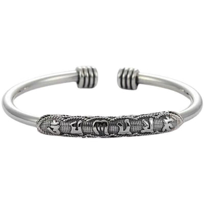 Buddha Stones Om Mani Padme Hum Engraved Peace Cuff Bracelet Bangle Bracelet Bangle BS 1