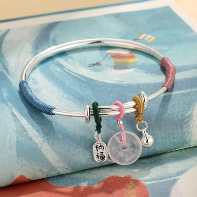 Buddha Stones Pink Crystal Peace Buckle Lucky Flower Love Bracelet Bangle Bracelet Bangle BS 8