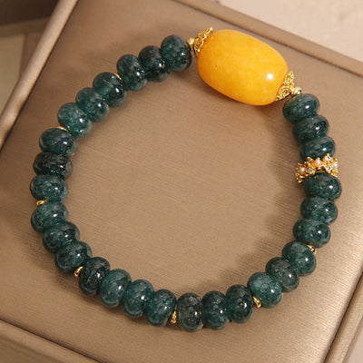 Buddha Stones Green Jade Abacus Beads Topaz Luck Bracelet Bracelet BS 3