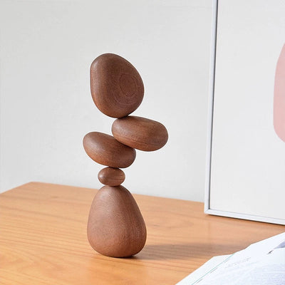 Piedras de Equilibrio Magnéticas de Madera – Escultura Equilibrante de Madera Maciza Hecha a Mano