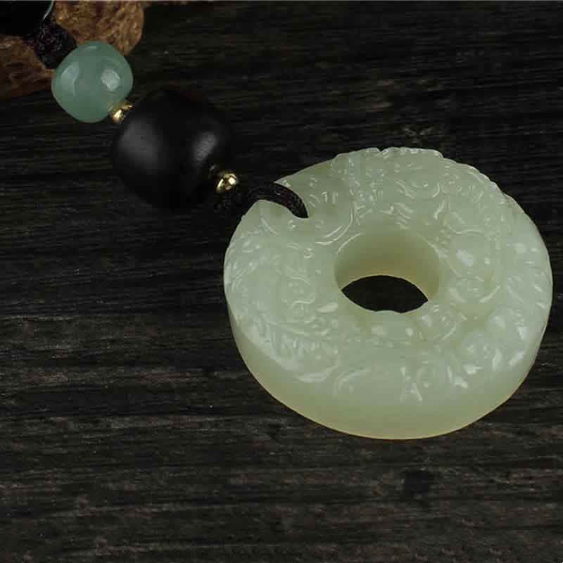 Buddha Stones PiXiu Jade Peace Buckle Abundance Wealth Key Chain Key Chain BS 11
