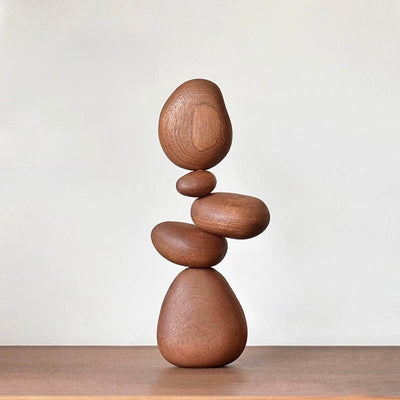 Piedras de Equilibrio Magnéticas de Madera – Escultura Equilibrante de Madera Maciza Hecha a Mano