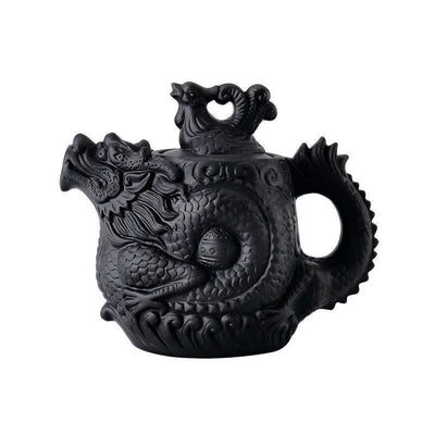 Buddha Stones Vintage Dragon Phoenix Ceramic Teapot Teapot BS 6
