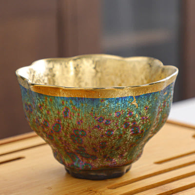 Buddha Stones Colorful Ceramic Teacup Tea Cups - Petal 9CMX5.7CMX145ML - image 18