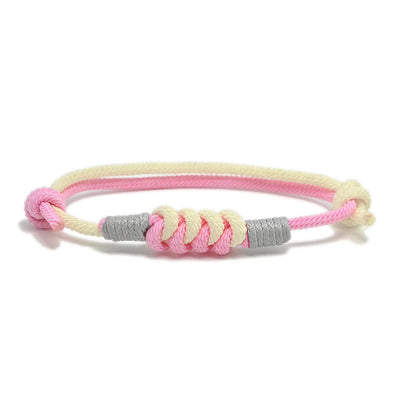 Buddha Stones Simple Design King Kong Knot Strength Braid String Bracelet Bracelet BS Pink(Bracelet Size 15-25cm)