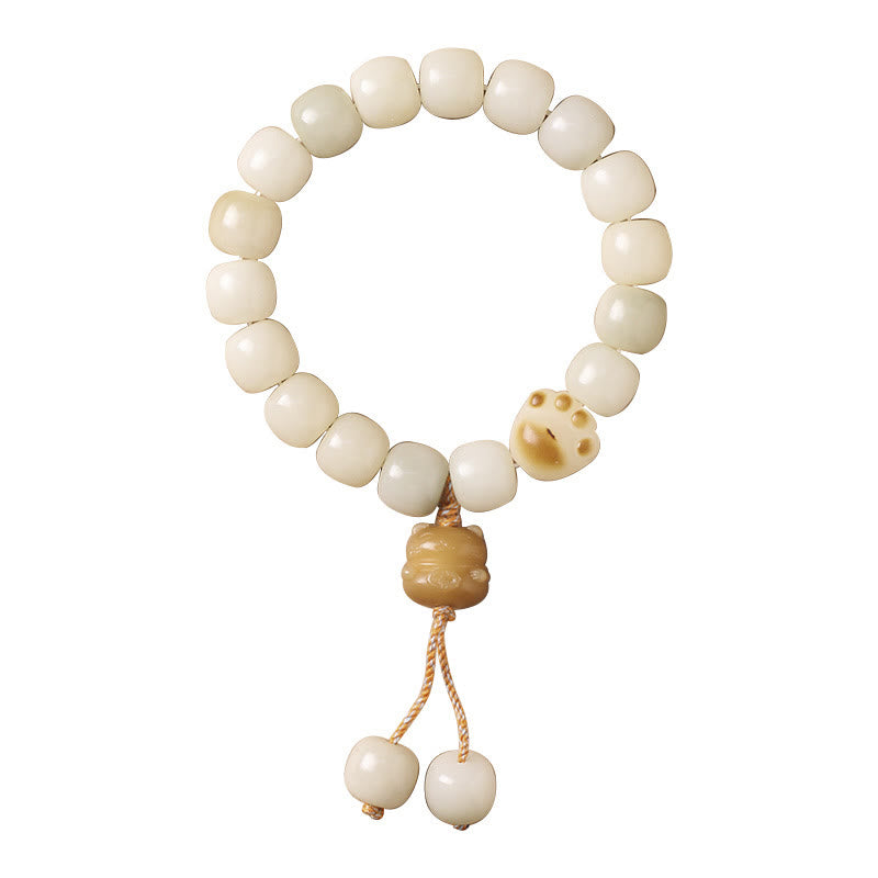Buddha Stones Lucky Cat Bodhi Seed Cat Paw Peace Bracelet Bracelet BS 9