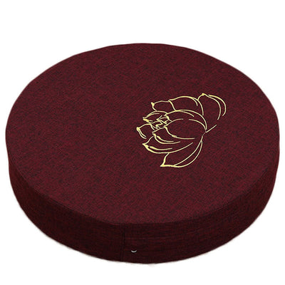 Buddha Stones Lotus Embroidery Cotton Linen Meditation Seat Cushion Decorations BS 19