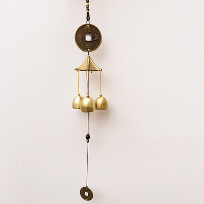 Buddha Stones Blessing Letter Elephant Bagua Auspicious Coin Wall Hanging Chime Bell Handmade Home Decoration - image 12