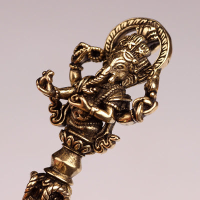 Buddha Stones Tibetan Ganesh Ganpati Elephant God of Wealth Dorje Vajra Spiritual Power Necklace Pendant Necklaces & Pendants BS 7