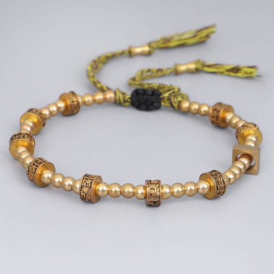 Buddha Stones Tibetan Curse Six True Words Wealth Bracelet Bracelet BS 1