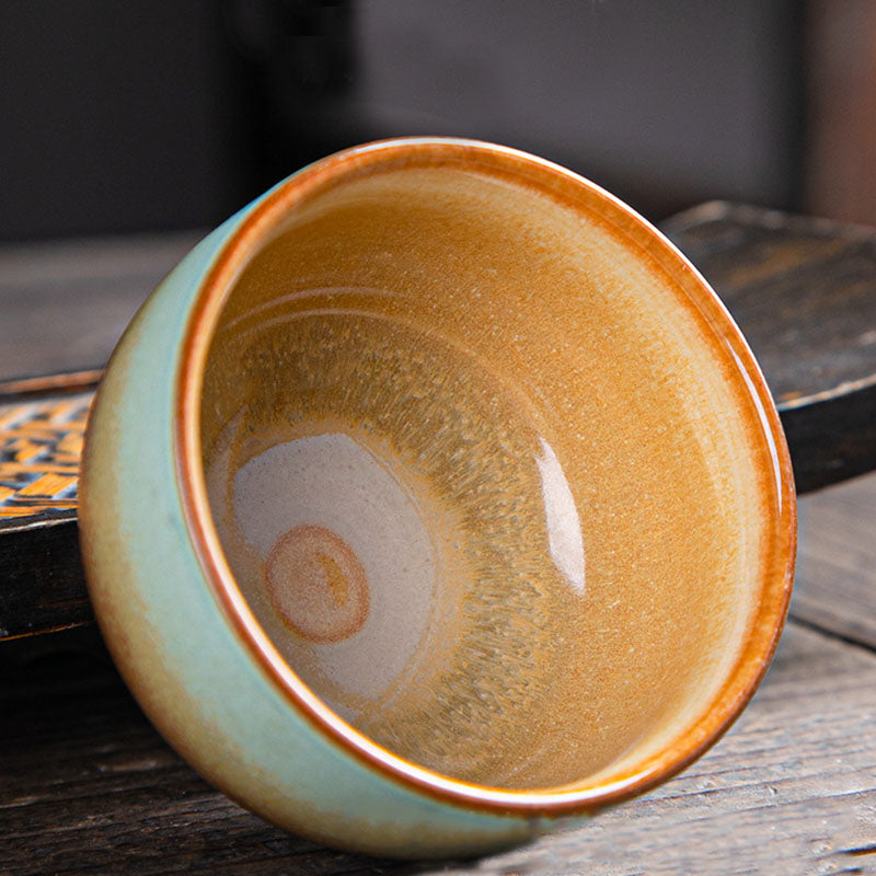 Buddha Stones Colorful Deer Pipa Snow Plum Blossoms Mountains Rivers Bird Ceramic Teacup Kung Fu Tea Cup Bowl Cup BS 18