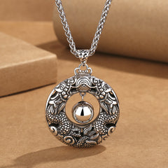 Buddha Stones Double Dragon Playing Bead Copper Protection Necklace Pendant Necklaces & Pendants BS Dragon(Protection♥Success)