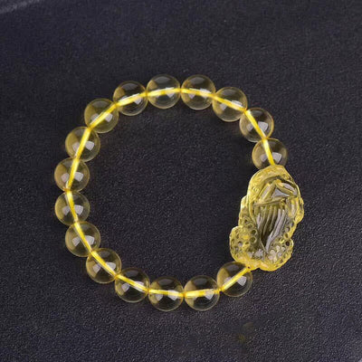 Buddha Stones Natural Citrine Pi Xiu Stretch Bracelet Bracelet BS 2