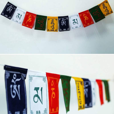 Buddha Stones Tibetan Blessing Windhorse Om Mani Padme Hum Outdoor Car Prayer Flag Decoration Decorations buddhastoneshop 19