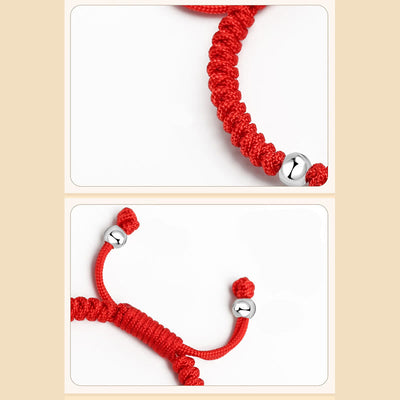 Foviel 925 Sterling Silver King Kong Knot Multicolored Red String Strength Handmade Braided Kids Child Bracelet