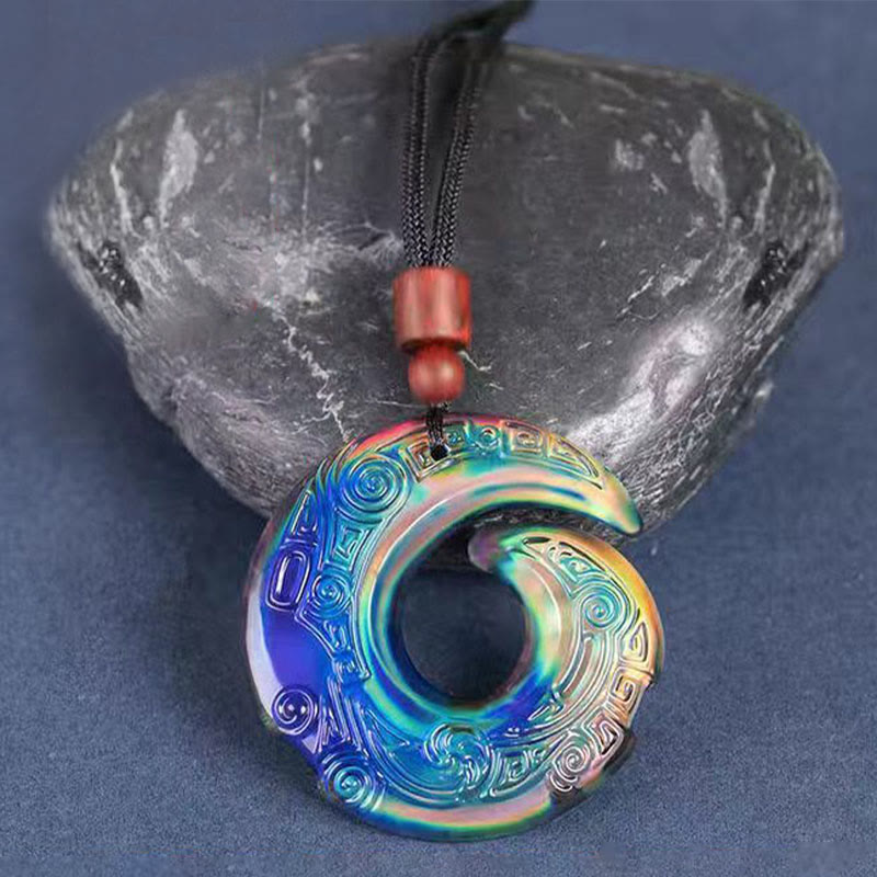 Color-Changing One's Luck Improves Design Pattern Liuli Crystal Necklace Pendant Necklaces & Pendants BS Color-Changing Pendant+Sandalwood Rope