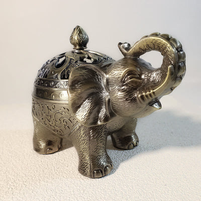Buddha Stones Elephant Alloy Incense Holder Home Decoration Incense Burner Incense Burner BS 10